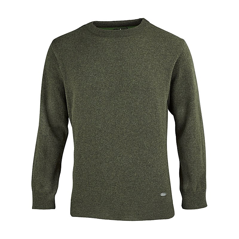 Foresta Pullover Alfred mit Patch, oliv, Größe 60