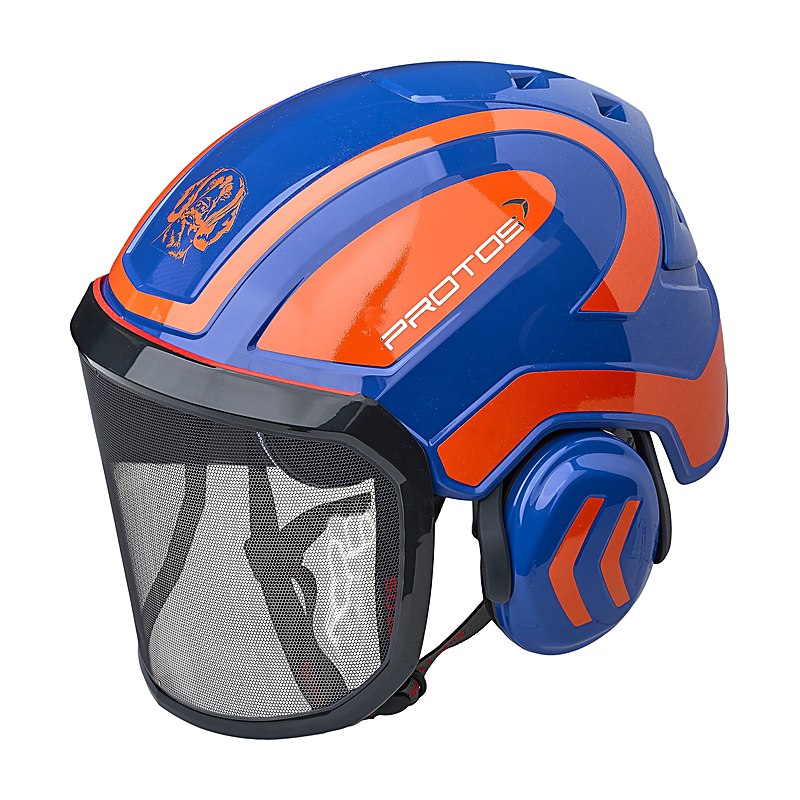 Protos Kopfschutz-Kombination Integral für Nachsuche, blau-orange