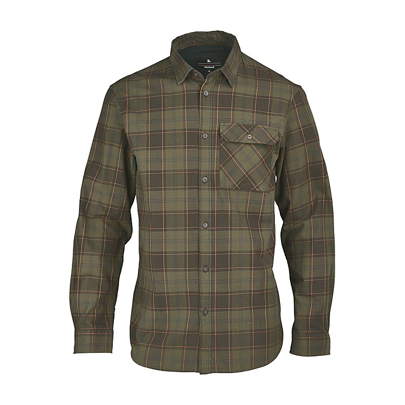Seeland Langarmhemd Glen Flannel, pine green-dark navy check, Größe XXL