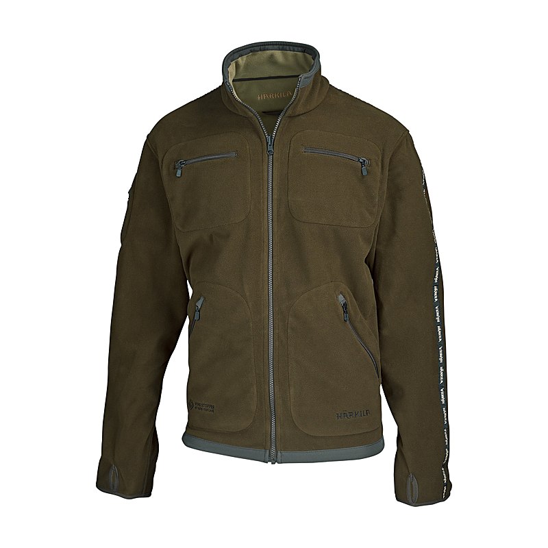 Härkila Wende-Fleecejacke Kamko, dark antique bronze/willow green, Größe XL