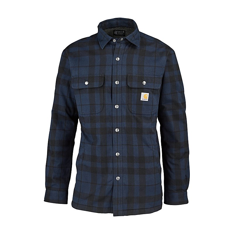 Carhartt Flanellshirt Heavyweight Sherpa-Lined, navy, Größe L