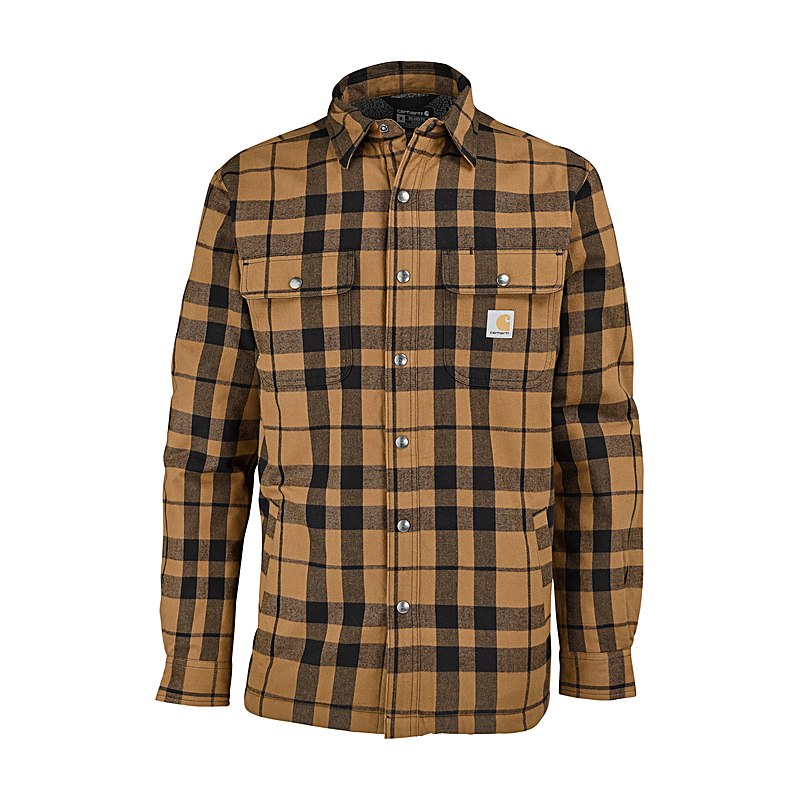 Carhartt Flanellshirt Heavyweight Sherpa-Lined, carhartt brown, Größe L