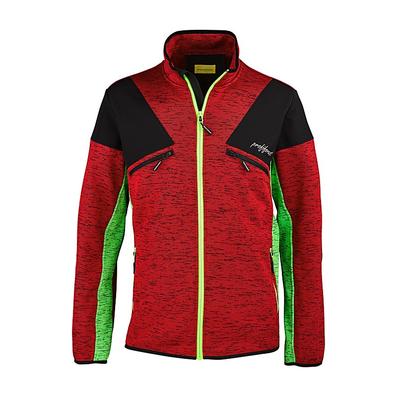 Profiforest Strickfleecejacke Practice, rot-gelb, Größe 3XL