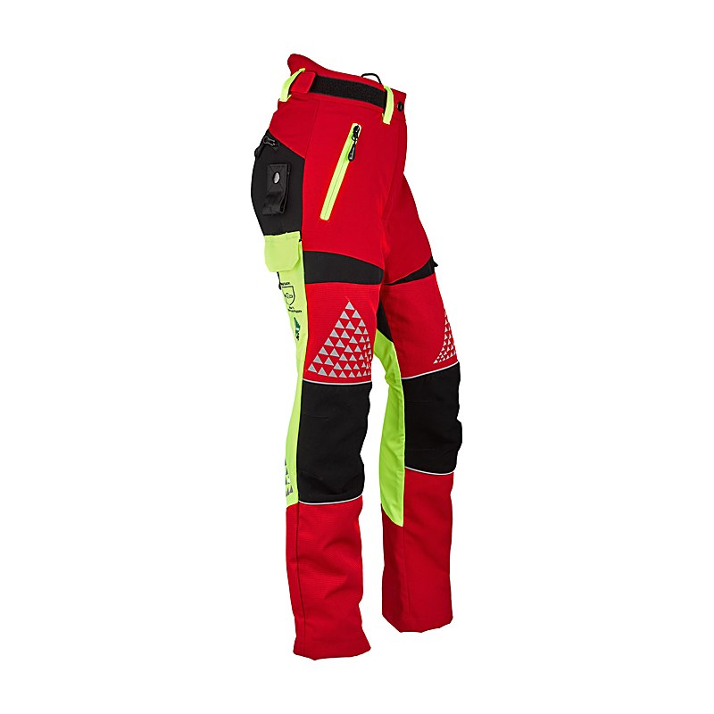 Timbermen Schnittschutz-Bundhose Allround Lady, rot-gelb, Größe XS