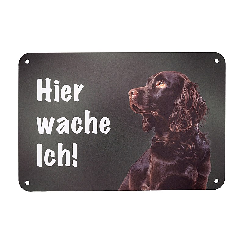 Wilde Hilde Original Schild Hier wache Ich, Rasse Deutscher Wachtelhund