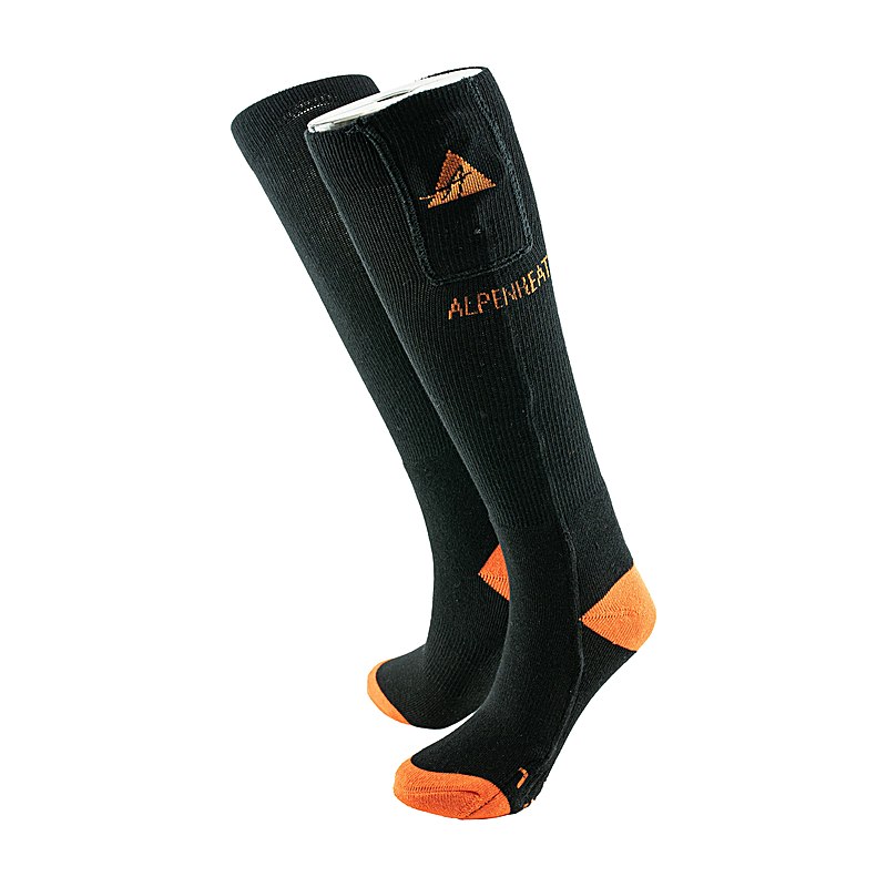 Alpenheat Beheizbare Socken Baumwolle, schwarz, Größe M (39-41)