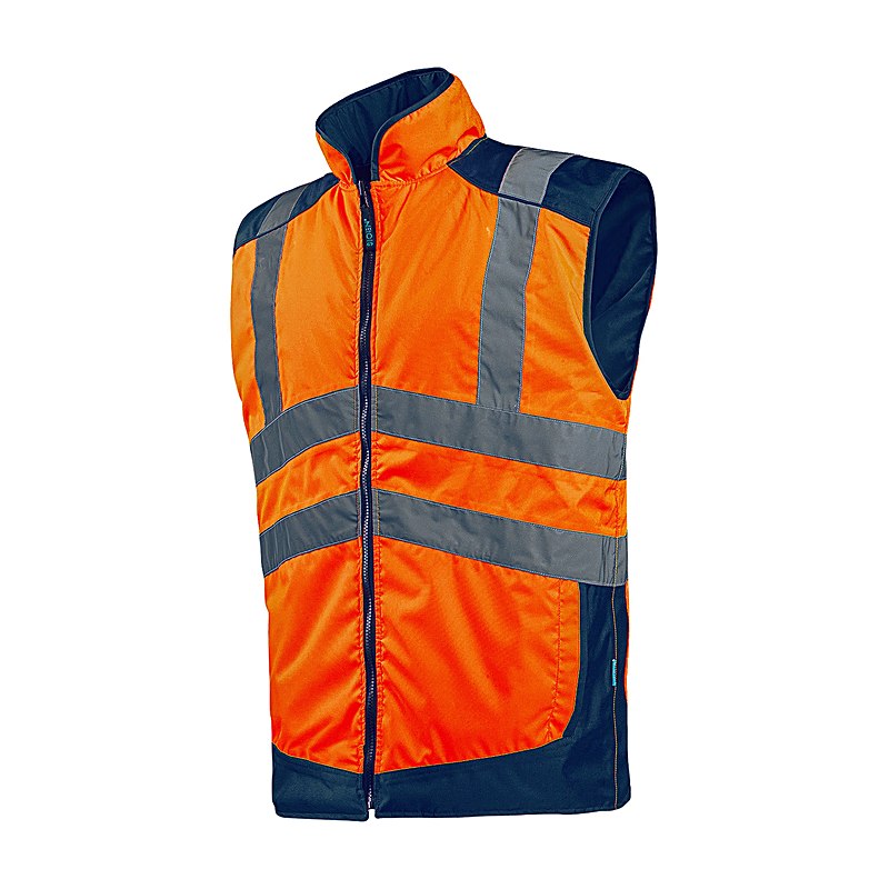 Sioen Wende-Steppweste Burton, leuchtorange, Größe 3XL