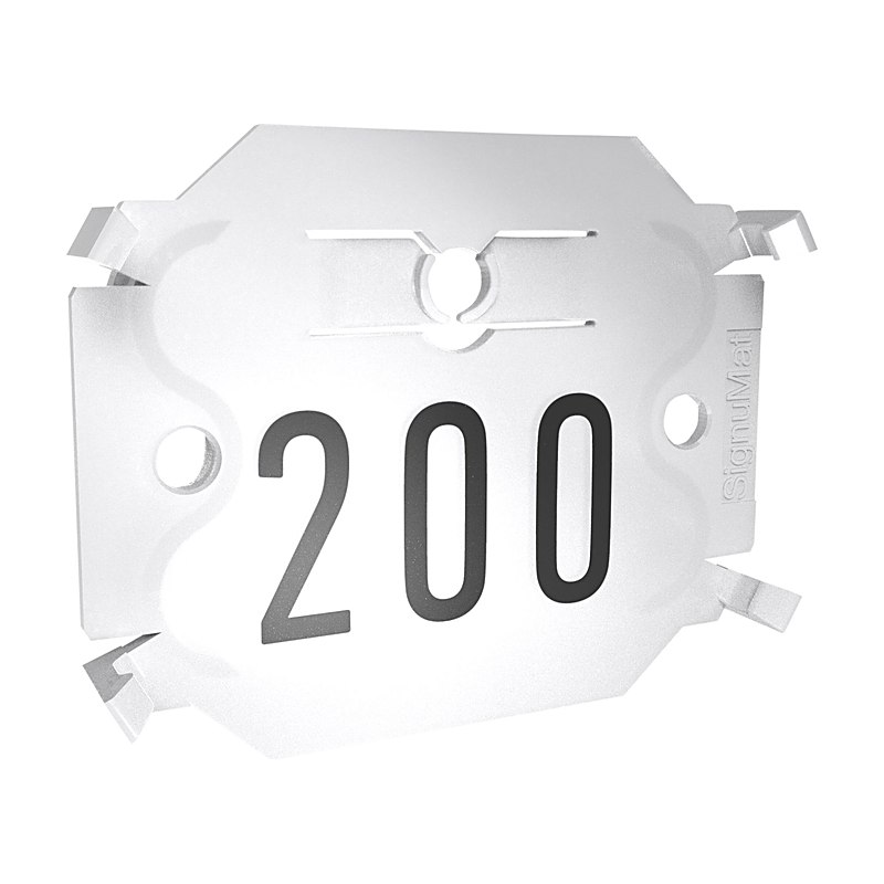 Signumat Kunststoffplättchen Arbo Tag Typ 08 Resistant White mit Stahlnägeln, Beschriftung fix, weiß, Beschriftung 401–800