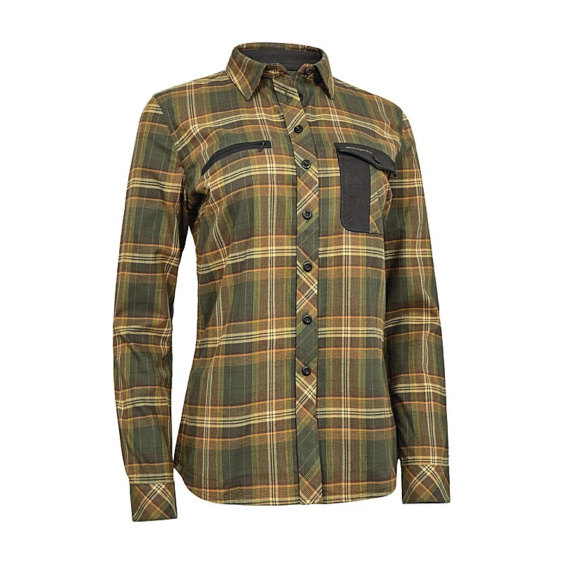 Deerhunter Langarmbluse Lady Blair, green check, Größe 38