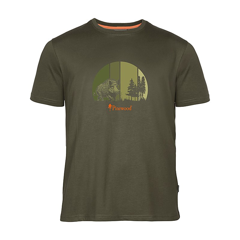Pinewood T-Shirt Wild Boar, olive, Größe L