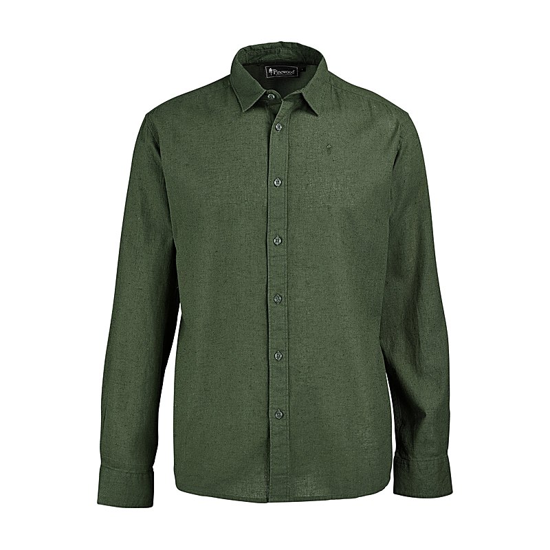 Pinewood Langarmhemd Värnamo InsectSafe Hemp Mix, pine green, Größe L