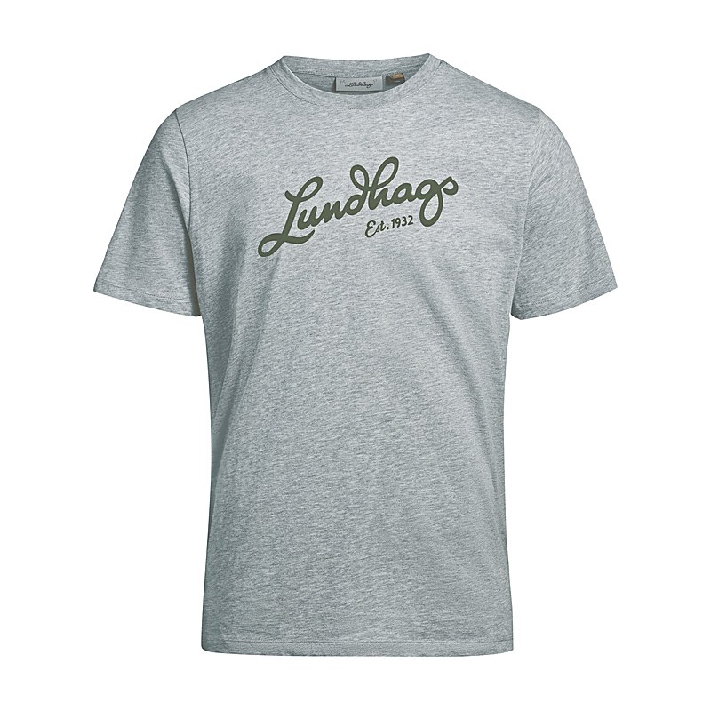 Lundhags T-Shirt Järpen Logo, light grey mélange, Größe XL