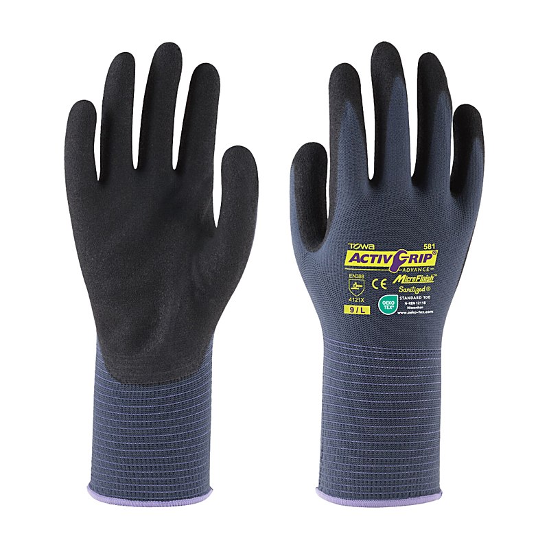 Handschuhe ActivGrip Advance 581, grau, Größe 8