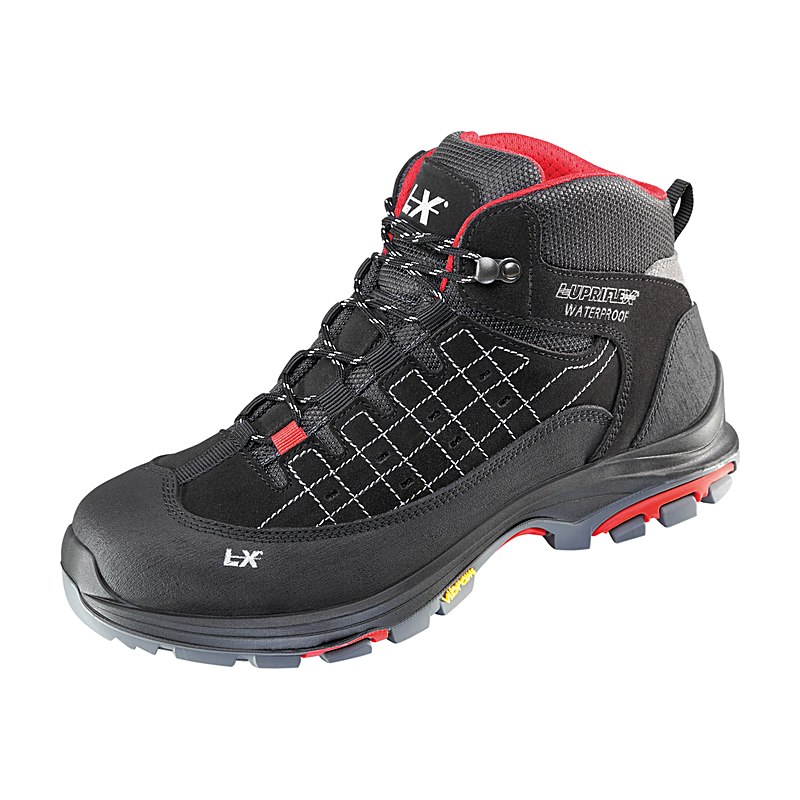 Lupriflex Sicherheitsschuhe Allround Aqua Mid, schwarz-rot, Größe 41