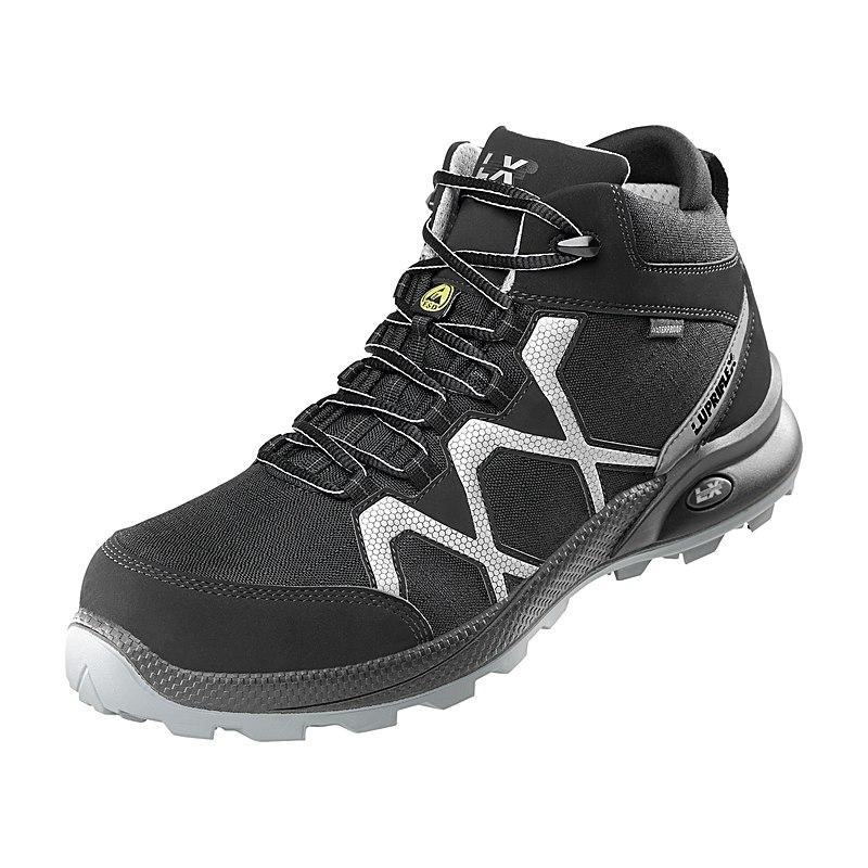 Lupriflex Sicherheitsschuhe Speed Mid, schwarz-silber, Größe 41