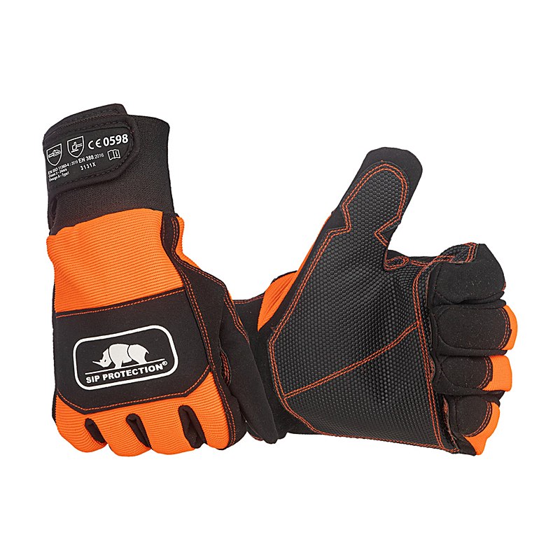 SIP Protection Schnittschutzhandschuhe Klasse 2, leuchtorange-schwarz, Größe 8