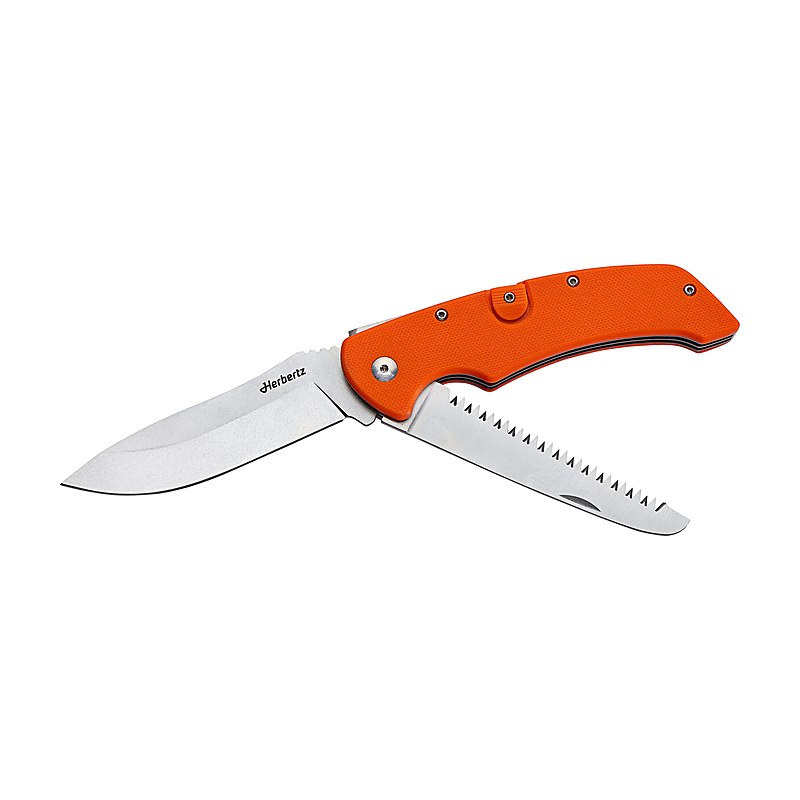 Herbertz Taschenmesser 2-teilig mit Knochen- und Holzsäge, orange