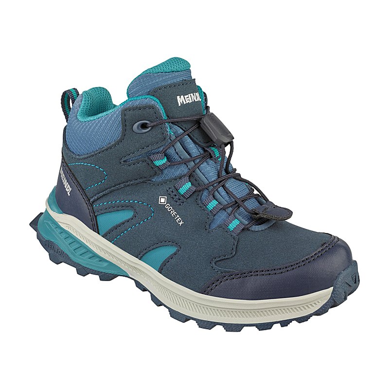 Meindl Wanderschuhe Kivo Junior Mid GTX, jeans-türkis, Größe 26