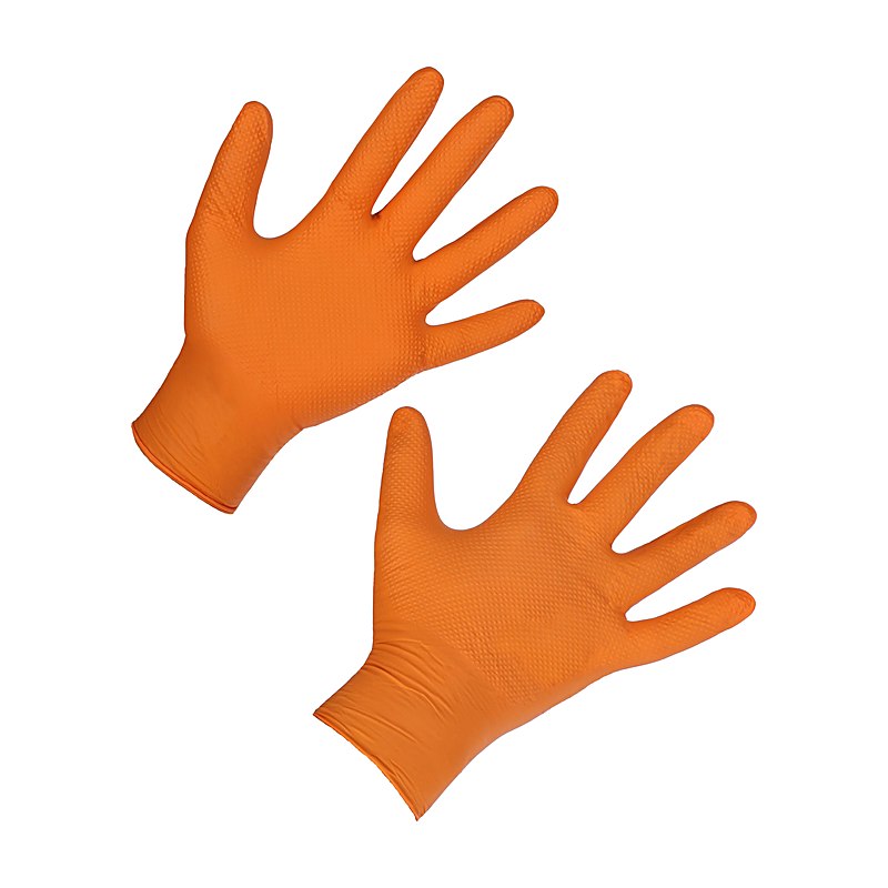 Nitril Einmalhandschuhe X-Grip, orange, Größe L