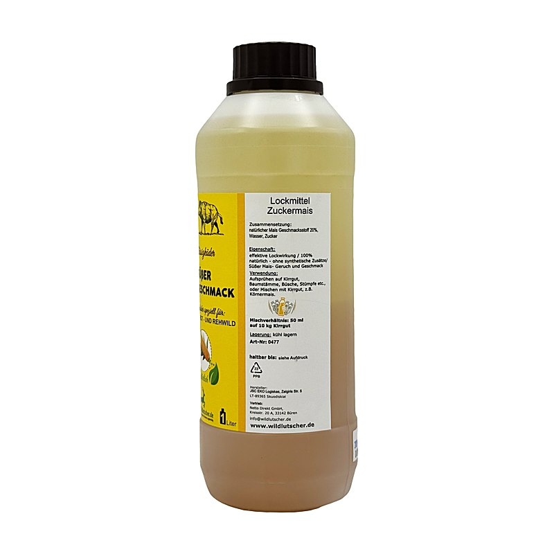 Wildlutscher Flüssigköder Süßer Maissirup, 1-Liter-Flasche