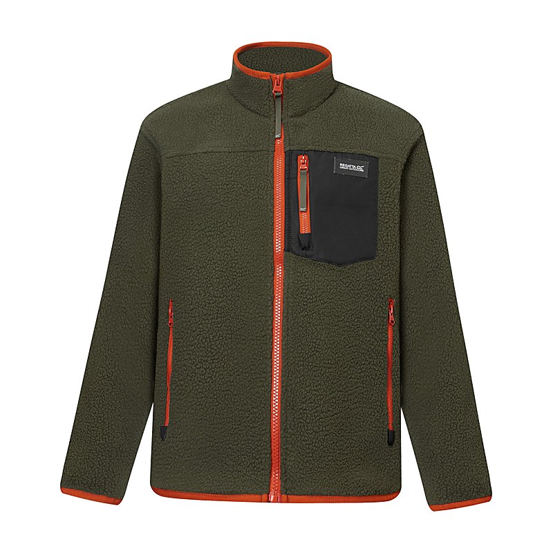Regatta Fleecejacke Junior Frankie Warm, dark khaki-rooibos tea, Größe 128