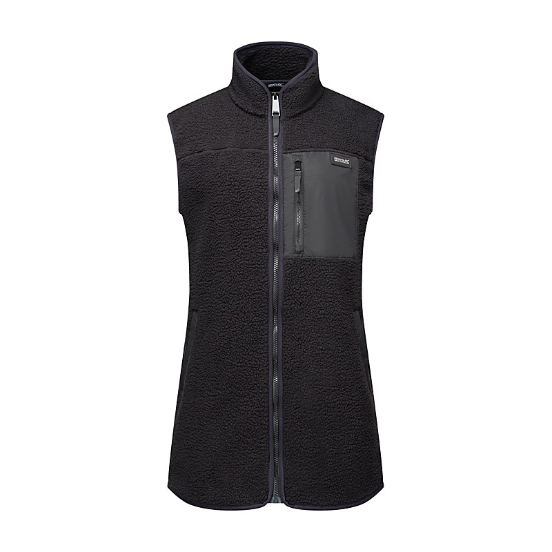 Regatta Fleeceweste Frankie Borg Longline, black, Größe 38