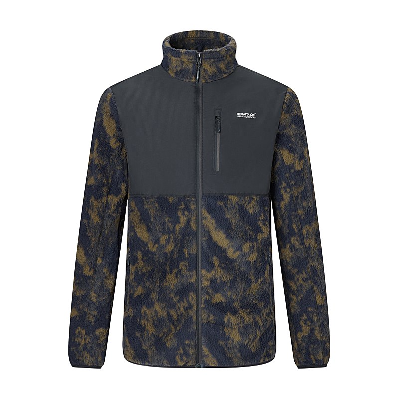 Regatta Fleecejacke Morran, textured print-black, Größe M