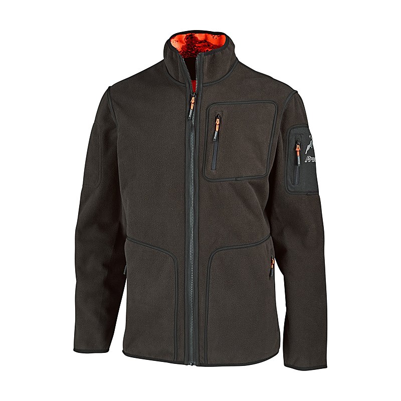 ProHunt Wende-Fleecejacke Drahthaar Reversible Windbreaker, braun/viper blaze, Größe M
