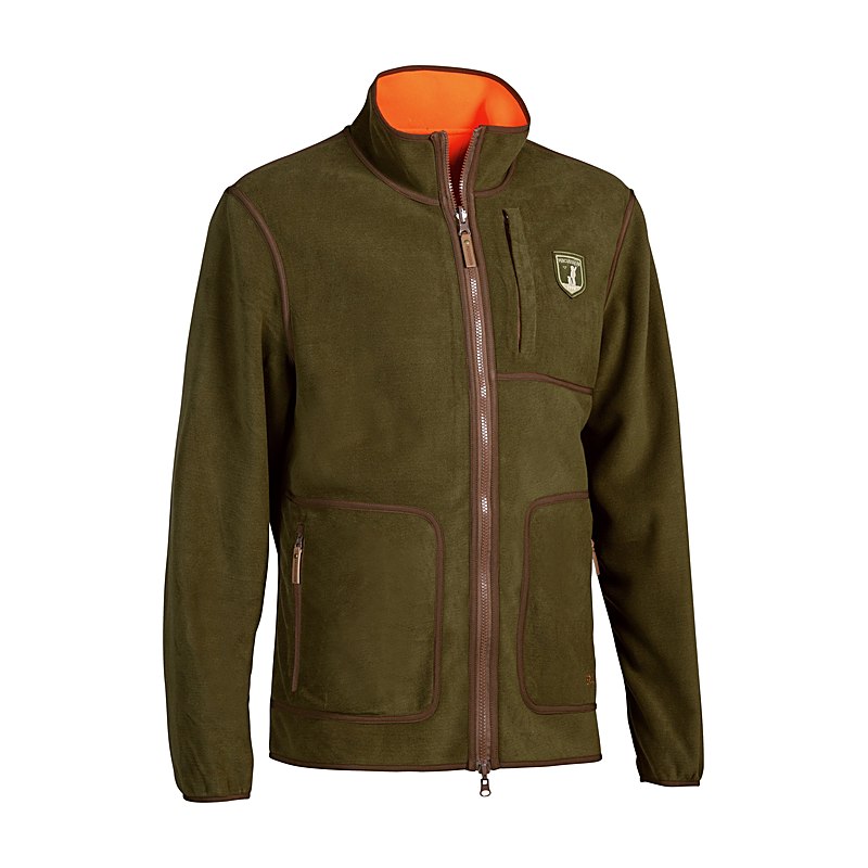 Percussion Wende-Fleecejacke Finlande, khaki/orange, Größe L