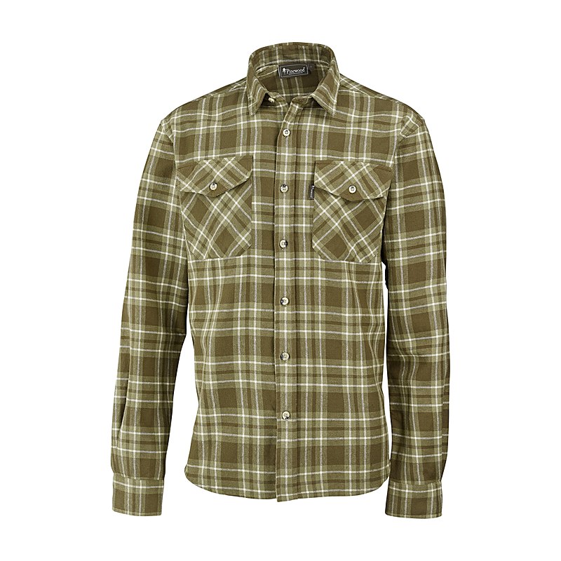 Pinewood Langarmhemd Härjedalen, olive green, Größe M