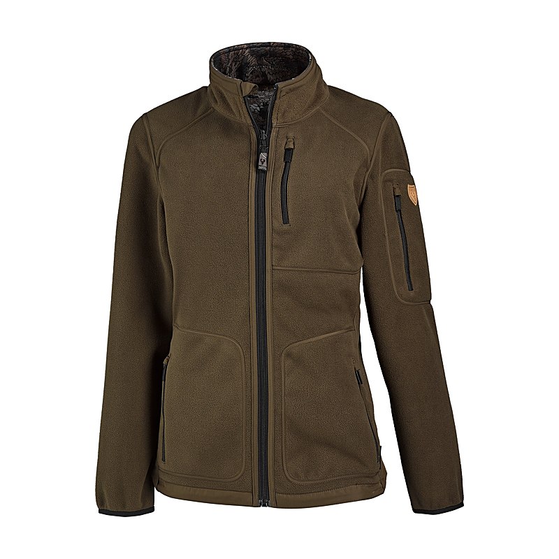 Hubertus Wende-Fleecejacke Pirsch 2, oliv/braun tarn, Größe XS