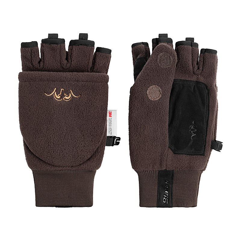 Blaser Handschuhe Fleece Klapp Fäustling, dunkelbraun, Größe 10