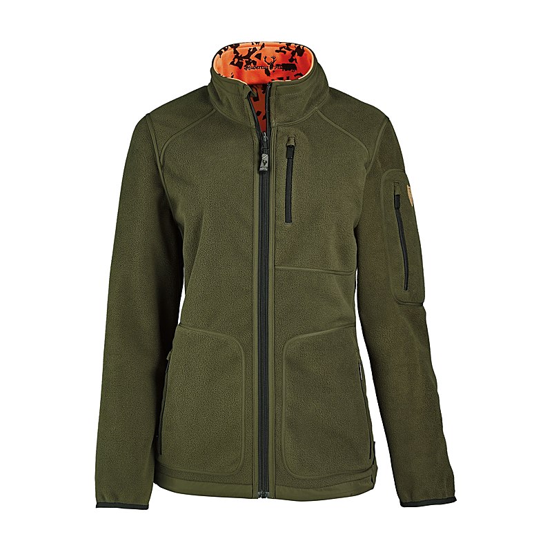 Hubertus Wende-Fleecejacke Drückjagd 2, oliv/orange, Größe XXL