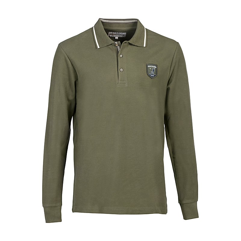 Percussion Langarmshirt mit Stick, oliv, Größe XL