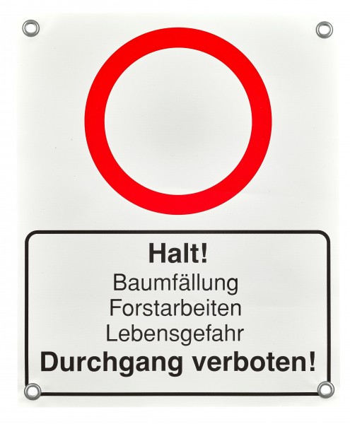 Absperrbanner Durchgang verboten Forstarbeiten