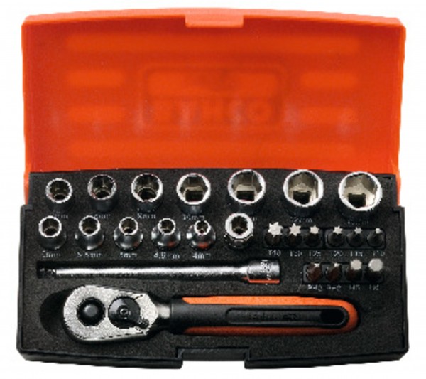 Bahco topnøglesæt 1/4’’ – 25 dele