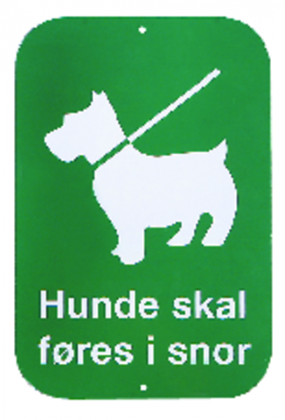 Skilt Hunde skal føres i snor